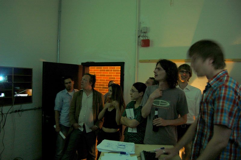 Visitors in the exhibition space at Zollverein