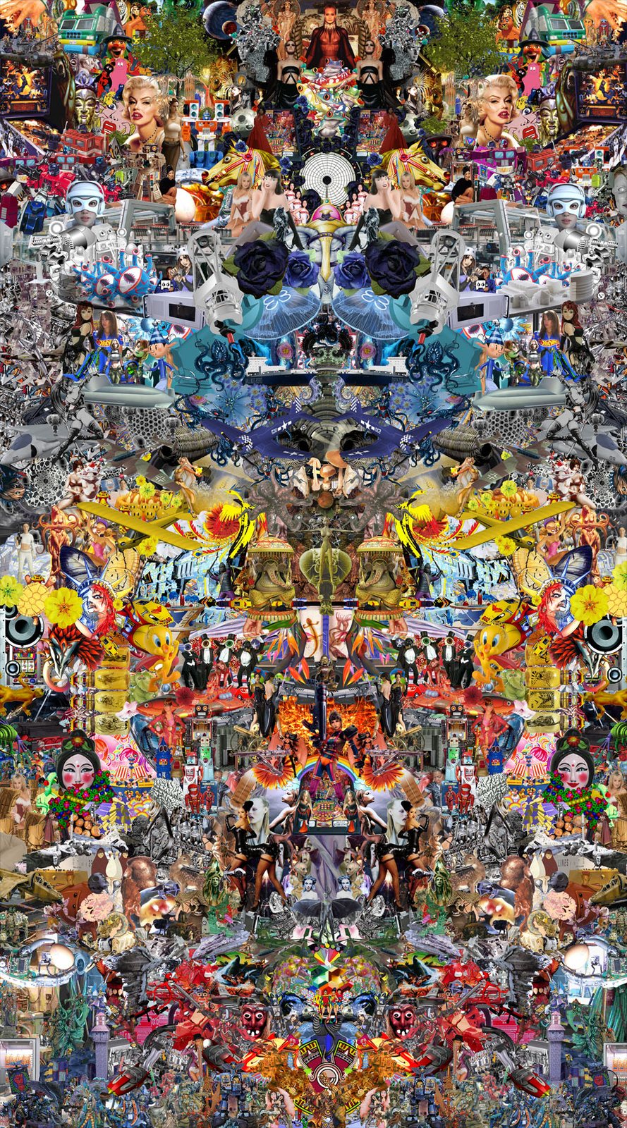 massive_structural_overload — digital collage (centre panel)