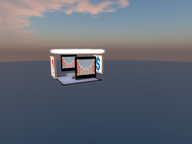 The platform seen from far off in the Second Life sky