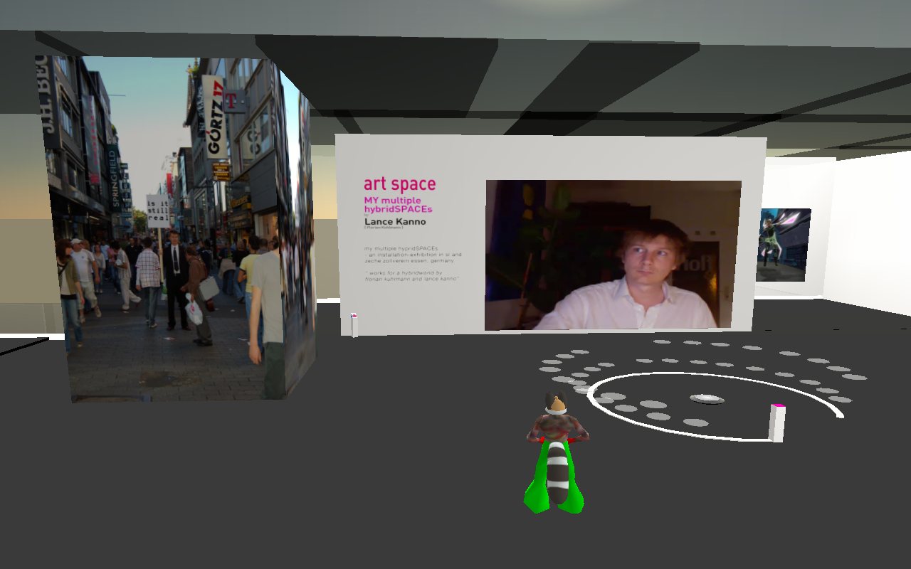 Talk to Berlin — the video feed in the gallery, avatars watching